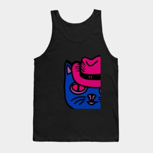 Cat in bisexual pride colors Tank Top